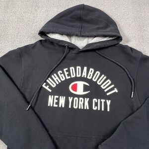 Champion Hoodie Adult Medium Black Long Sleeve New York NYC Sweater Casual Men's